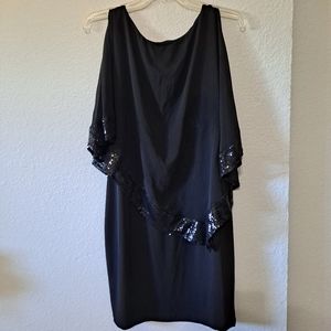 Black sequin pencil dress